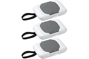 KXRTPX 3 Wet Baby Wipes Dispenser Box, Baby Wipes Dispenser for Travel and Outdoor Use, Reusable Wipes Holder with Secure Lid, Gray PP Material, 16.5 X 13 Cm