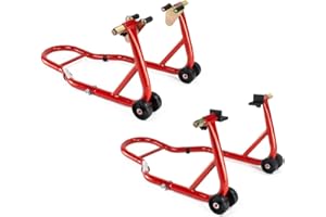 RICAMBI WEISS STTKW MONTAGESTÄNDER Set RicambiWeiss Motorradständer Motorradheber Universal Racing Red