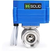U.S. Solid 1" Motorized Valve 9-24V AC/DC 2 Way Stainless Steel Electric Ball Valve Normally Closed (NC), 3 Wire Configuratio