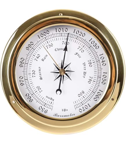 Barometro Analogico Da Parete Fenteer - 960-1060 HPa, Argento, Per Casa E Nautica