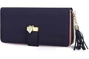 Pomelo Best Damski portfel wielokolorowy w paski portmonetka, matowy niebieski, M, Klasyczny