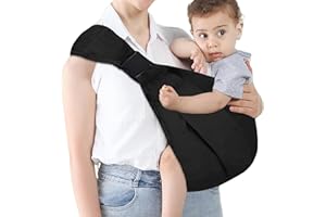 EPUNK Toddler Carrier with Adjustable Sling (135-161cm) Cotton Baby Sling Carrier for Newborn to 36 Months 20kg Ergonomic Backpack with Wide Shoulder Straps & Climbing-Grade Buckles