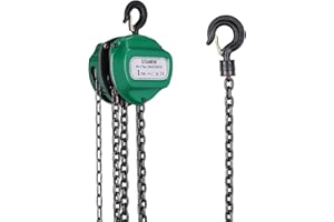 Kettenzug mit 1000 kg Tragfähigkeit STANEW Handkettenzug mit Stabilem Haken, 5M Hubhöhe, Robuste G80-Stahlkette für leichtes Heben, Flaschenzug, Grün