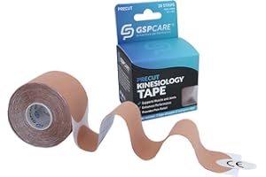 GSPCARE Pre-Cut I Kinesiology Tape, Elastic Sports Tape Used to Prevent Muscle Damage, Protect Joints, and Relieve Muscle Pain, 20 Pieces of Pre-Sliced 5cm*5m Medical Tape.(Skin)…