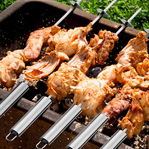 INTEY Grillbesteck Set aus Rostfreiem Edelstahl 18-teilig Profi Barbecue Grillset mit Aluminiumkoffer fürs Grillen, Silber - 4