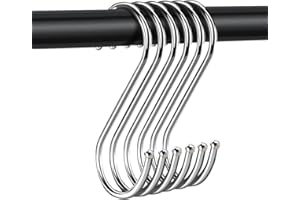 OUOQI Gancho Metal Forma de S,20 Pcs Gancho en Forma de S,Metal Acero Inoxidable Ganchos,Ganchos Cocina para Colgar,Gancho S,Para Utensilios de Oficina,Baño,Taller,Hogar (7CM)