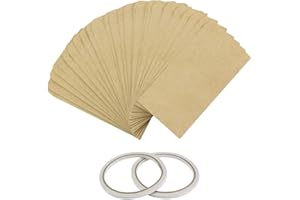 OLRWSLG 200 PCS Coin Envelopes Mini Seed Pocket Envelopes Small Parts Envelopes Vintage Kraft Paper Brown Bags with 2 Double-Sided Tape for Coin Jewelry Stamps Craft Supplies Small Items（11.3*5.8cm）