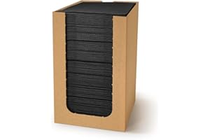 PAW DECOR COLLECTION PAW - Airlaid Cocktail Serviettes (20 x 20 cm) I 100 pièces I Unicolore I Semblable à du tissu I Élégante décoration de table I HoReCa I Occasions comme les mariages, les fêtes I Color: Black