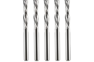 Hozly Juego de 5 brocas de corte descendente de 3.175mm de pulgada en espiral CNC para fresadora de carburo de tungsteno