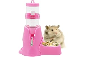 Hamster Water Bottle with Stand, Aleker 80ml Guinea Pig Water Bottle Non Drip, Automatic Feeder Water and Food Dispenser for Guinea Pig, Rat, Rabbit, Gerbil, Chinchilla, Small Animals