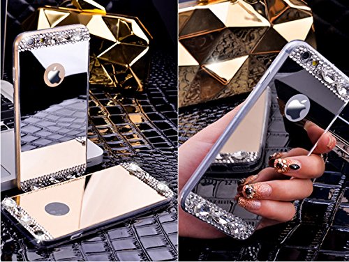 iPhone 6S Plus Hülle,iPhone 6 Plus Hülle,iPhone 6S Plus / 6 Plus Hülle,ikasus® [Bling Glitzer Kristall Strass Diamant Spiegel Hülle] iPhone 6S Plus Silikon Hülle,Glänzend Glitzer Kristall Strass Diamanten Überzug Mirror Spiegel Muster Stoßdämpfend TPU Silikon Schutz Handy Hülle Case Tasche Silikon Crystal Case Schutzhülle Etui Bumper für Apple iPhone 6 Plus / 6S Plus (5,5 Zoll) – Silber - 2