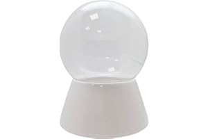 SCHNEEKUGELHAUS 120mm-Do-it-Yourself Schneekugel Bastelset | Glaskugel und Porzellansockel weiß | erweiterbar für Spieluhr | B: 120mm H: 160mm | 40042