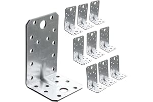 OMIDEAS 10 x wzmocniony kątownik montażowy (90 x 50 x 55 x 2) kątownik kątowy wspornik w kształcie litery L, kątownik stalowy 90 stopni, kątownik narożny