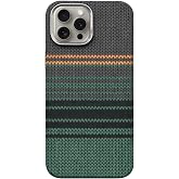 KZY İletişim iPhone 15 Pro ile uyumlu Kapak M-Safe Şarj &Ouml;zellikli İnce Yapılı Karbon Kevlar Kılıf - Yeşil