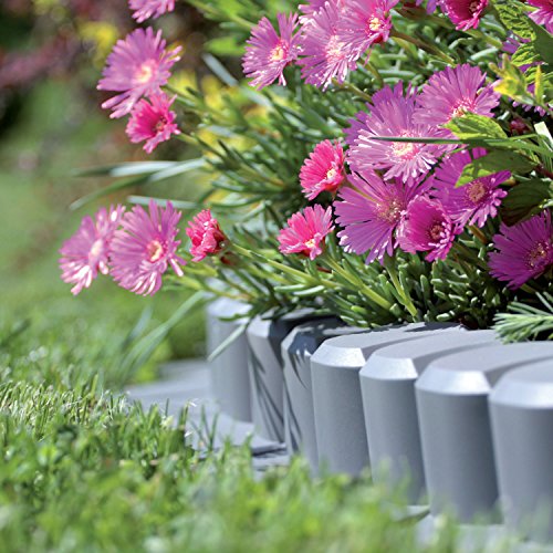 Prosperplast 3,2 m Palisade Beetumrandung Plast Rasenbord, grau, 40 x 25,5 x 25 cm, IPAL6-S443 - 6