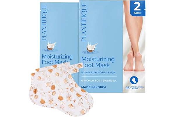 PLANTIFIQUE Masque Soin Pied | Skincare Coréen Crème Talons Très Secs et Abîmés | Chaussette Hydratante Hommes et Femmes | 2 PAIRES