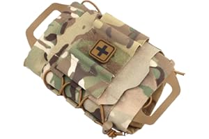 AOTUMUT Mini Bolsa médica IFAK, Micro Bolsa para traumas, Kit de Primeros Auxilios médicos MOLLE de despliegue rápido (vacío)