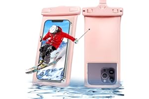 Lucrave wasserdichte Handyhülle Handytaschen, IPX8 Unterwasser Wasserfeste Hülle Bag bis 7 Zoll, Waterproof Phone Case Kompatibel mit iPhone 16 15 14 13 12 11 Pro Max Samsung S22 S23, Roségold