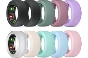 BandRain 10 Pack Cover for Oura Ring Gen 4 & 3/ULTRAHUMAN Ring AIR, Anti-Scratch Elastic Silicone Protector Case Accessories for Women Men Working Out Gym (10 Colors - Set 12, S (6/7/8/9/10))