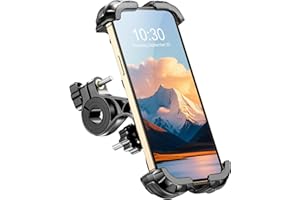 CIRYCASE Porta Cellulare Bici, Aggiornato Protezione & Blocco Sicurezza Ruotabile 360°, Universal Supporto Telefono Bici Moto/Scooter Manubrio Stabilizzatori e Ammortizzatori per 4.7-6.8" Smartphone