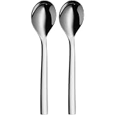 WMF Nuova Set of 2 Cereal Spoons 16.5 cm, Polished Stainless Steel, Cromargan, Dishwasher Safe