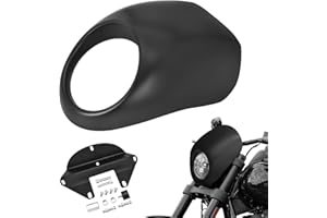 Amazicha Front Headlight Fairing Cowl Mask Compatible for Harley Davidson Sportster XL 883 1200 Dyna FX XL 1973-UP(Matte Black)