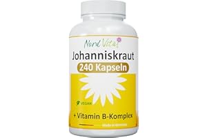 ‎NORD VITAL NEU! Johanniskraut Extrakt – 5000 mg pro Tagesdosis – 15:1 Extrakt - 240 Kapseln - HOCHDOSIERT – mit Vitaminen B1, B3, B5, B6, B9 und B12 – St. Johns Wort – in Deutschland hergestellt – Vegan