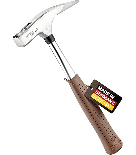 PICARD Volledig stalen hamer nr. 790 1/2, lichte uitvoering, gladde baan, leren handvat, magnetische nagelhouder, Red Dot Design Award Winner, totaalgewicht 800 g, lengte 312 mm, Made in Germany
