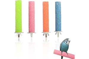 Perchoirs en Pierres minérales ZOKJSW - Lot de 4 - pour l'entretien des Griffes et des becs - Perroquet Perroquet, Perruche(20cm)