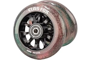 CLAS FOX Pro Stunt Scooter Wheels 100 mm One Pair with ABEC-9 Ball Bearings CNC Metal Core (2 Pieces) (Transparent Brown)