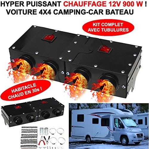 The Most Powerful Heater, 12 V.900W WITH 4 BLOWERS!Warm in 30s Interior. GREAT!No need to keep the engine running to have heat!VTC CAMPING CAR.