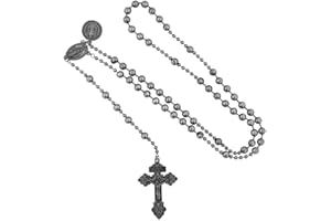 VILLAGE GIFT IMPORTERS Battle Rosary for mility or veterans includes miraculous mary medal and saint bendict with pardon crucifix, Metal