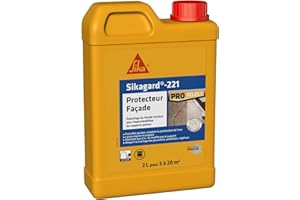 SIKA - Hydrofuge imperméabilisant façade et mur - Sikagard 221 Protecteur Façade - Améliore la résistance aux salissures - Multisupports - Application facile - Prêt à l'emploi - Pour 5 à 20m2-2L