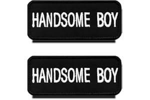 ZCKETO 2 Stück Hübscher Junge"Handsome Boy" Lustig Biker Patch mit Klettverschluss,Airsoft Armband dekorative Applikationen Patch für Rucksack, Mütze, Jacke, Weste, Tasche, Beutel, Hundegeschirr