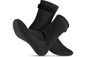 TESYEUX Calcetines de Neopreno,3mm Calcetines Buceo Para Mujeres y Hombres, Antideslizantes Escarpines Neopreno, Impermeables Calcetín de Traje Para Nadar,Playa,Surf,Vela,Buceo,Snorkel y Deportes acuáticos