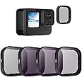 TELESIN 4-Pack Lens Filter CPL ND8 ND16 ND32 Compatible for GoPro Hero 10/9 Black, Neutral Density and Polarizing Lens Filter Kit Lens Protector for Go Pro 10/9 Accessories