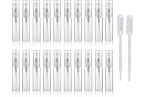 Enslz, 20 flaconi vuoti in vetro trasparente da 5 ml, ricaricabili per profumo, in vetro, per viaggi