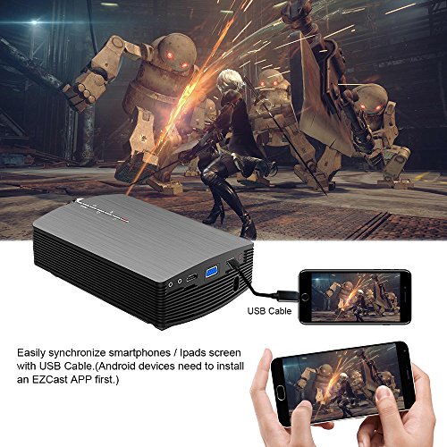Proiettore 1800 lumens, Smartphone/Tablet Compatibile, LED LCD Videoproiettore FullHD 1080P per Home Cinema, Aula Piccola, Riunione, Videogames, Camping, Karaoke(YG510)