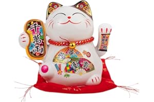 lachineuse Japoński kot Maneki Neko - Szczęście I Szczęście - Wysokość 16 cm - Ruchome Ramię