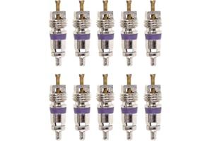 AZURAOKEY Aria condizionata Valvola Nucleo, 10pcs Universale R134a Auto A/C Valvole Nuclei Rame Aria Condizionata Valvola Nucleo Valvola Nucleo Valvola Stelo Nucleo