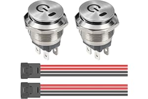 Gebildet Edelstahl 230V/10A Wasserdichter Runder Wippschalter 22mm Blaue LED Beleuchtet EIN/AUS 4-Poliger Beleuchteter Kippschalter