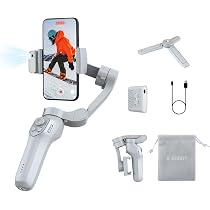 Stabilizzatore Cardanico 3 Assi Per Smartphone Con Face Tracking E Luce LED – Per IPhone 15/14/13 Pro E Android, Pieghevole E Leggero