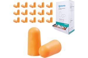 ANDANDA PAMPAS Bouchon d'Oreille, Lot de 200 Paires, Protection Auditive Anti Bruit SNR 37dB, Mousse Douce, Léger, Reutilisable, Anti Ronflement, Boule quies Pour Dormir, Voyager, Étudier, Travailler