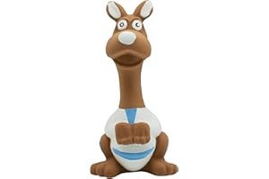Bubimex - Kangourou en Latex avec Couineur - Jouet pour Chien - 15 cm - Marron - Ludique, Résistant et Attractif