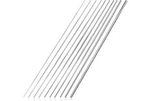 BBYPP 56 pezzi Barra di acciaio inox 30cm, barretta metallica lunghezza 300mm/30cm, 5 diametri aste di acciaio inox 1mm 1.5mm 2mm 2.5mm 3mm Per Artigianato DIY Modello Giardino