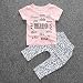 Internet for 9-24 Months Baby Infant Girls Clothes Printed T-shirt Tops+Pants (9 Months, Pink)