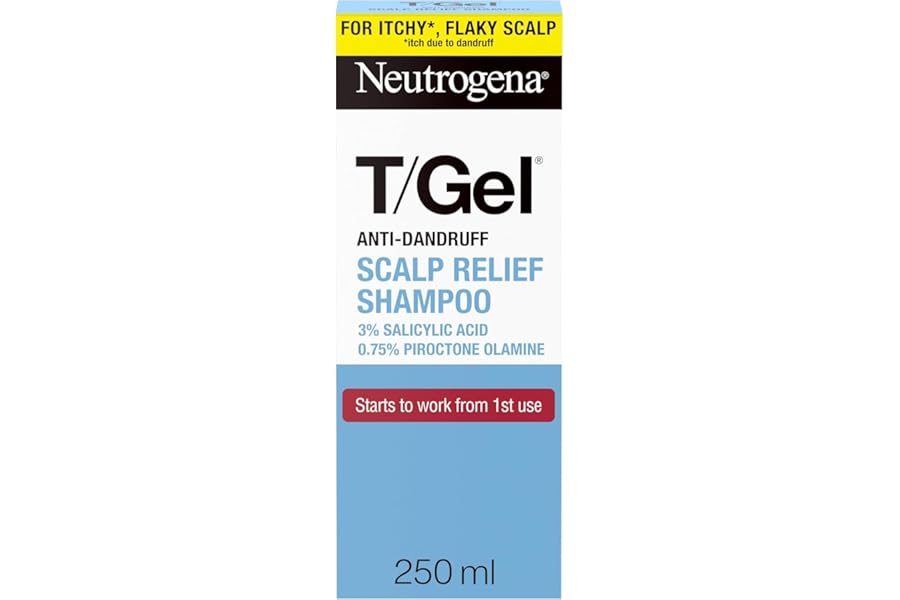 Neutrogena T/Gel Scalp Relief Anti-Dandruff Shampoo (250ml) With 3% Salicylic Acid, Suitable for Those Prone to Scalp Psoriasis and Seborrhoeic Dermatitis,Packaging may vary