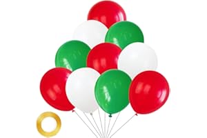 Y IRAN Yiran Merry Christmas Balloons - 30 Pcs Latex Red Green and White Party Balloons, Party Balloons Christmas Decorations for Birthday, Party Decorations, Christmas Dinner Parties