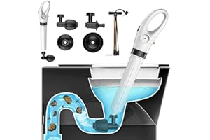 NIC IS COCNG Desatascador Tuberias a Presion, desatascador wc, desatascador tuberias profesional, ventosa fuerte, limpiador de desagües con 3 ventosas diferentes y aireador para la limpieza del fregadero