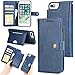 Produktbild Hongfei iPhone 7 Plus 8 Plus Flip Hüllen 5,5 Zoll PU-Leder Brieftasche Telefonkasten Karten- / Bill-Slot Ständer Magnetschnalle Retro-Stil Blau